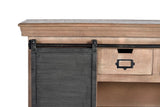 Giner and Colomer - Industrial Mango Wood Sideboard (3 Drawers, 1 Sliding Door)
