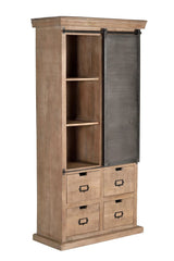 Giner and Colomer - Industrial Mango Wood Shelf (4 Drawers & 1 Sliding Door)