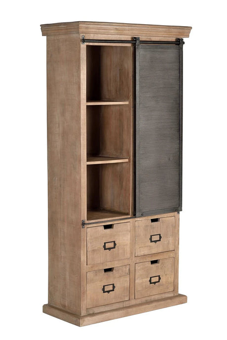 Giner and Colomer - Industrial Mango Wood Shelf (4 Drawers & 1 Sliding Door)