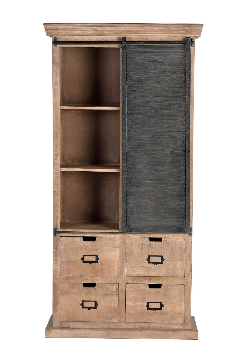 Giner and Colomer - Industrial Mango Wood Shelf (4 Drawers & 1 Sliding Door)