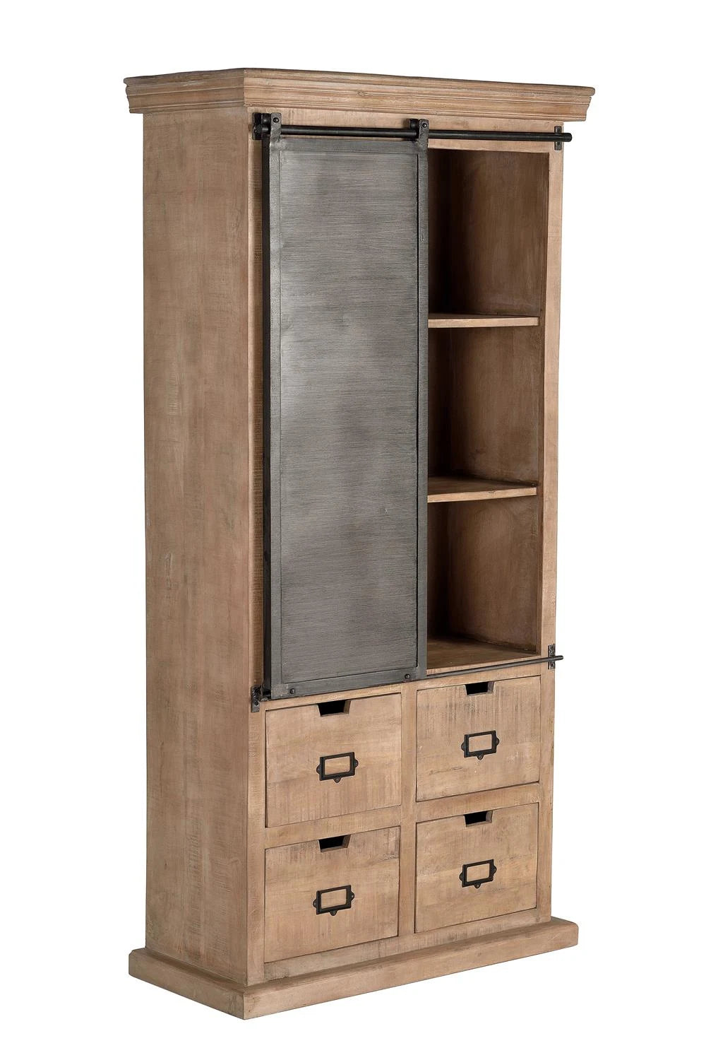 Giner and Colomer - Industrial Mango Wood Shelf (4 Drawers & 1 Sliding Door)