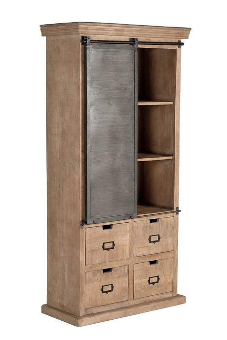 Giner and Colomer - Industrial Mango Wood Shelf (4 Drawers & 1 Sliding Door)