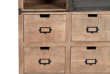 Giner and Colomer - Industrial Mango Wood Shelf (4 Drawers & 1 Sliding Door)