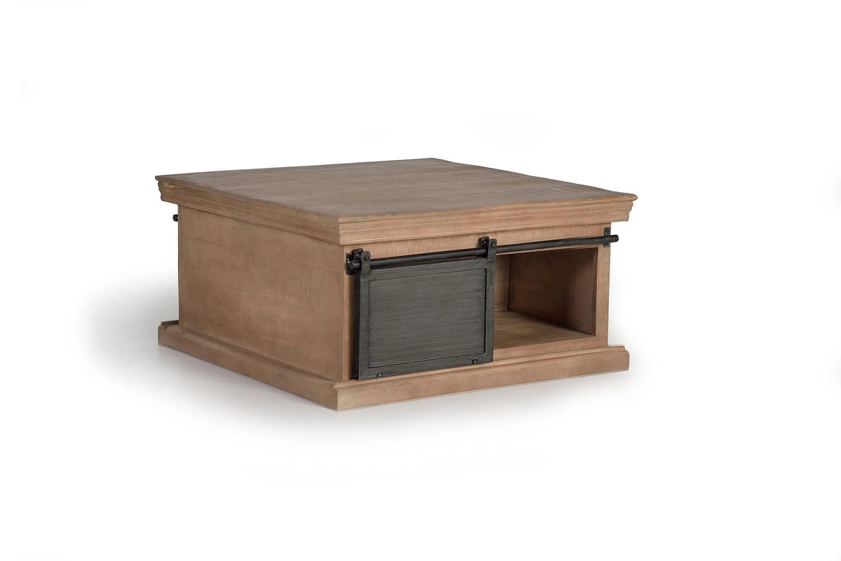 Giner and Colomer - Mango Wood & Metal Coffee Table (4 Drawers, 2 Sliding Doors)