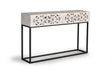 Giner and Colomer - Console With 2 Hand-Carved Drawers (Mango Wood & Metal Base)