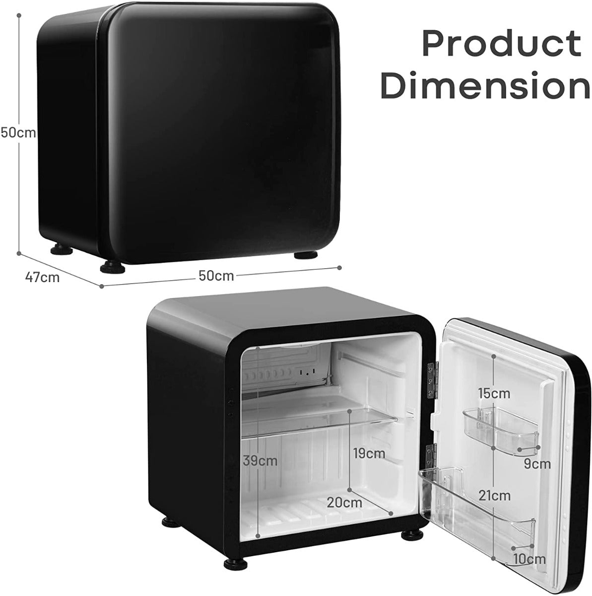 0~10C Compact Refrigerator with Reversible Door for Dorm Apartment-Black