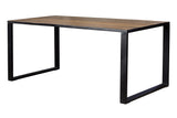 Giner and Colomer - Reinforced Iron Dining Table With Solid Mango Wood Top