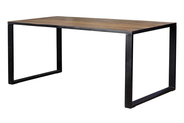 Giner and Colomer - Reinforced Iron Dining Table With Solid Mango Wood Top