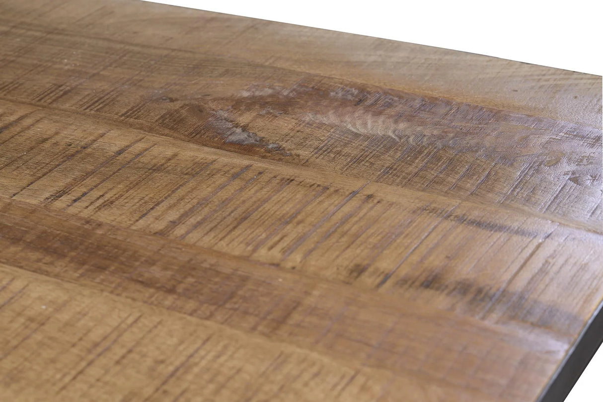 Giner and Colomer - Reinforced Iron Dining Table With Solid Mango Wood Top