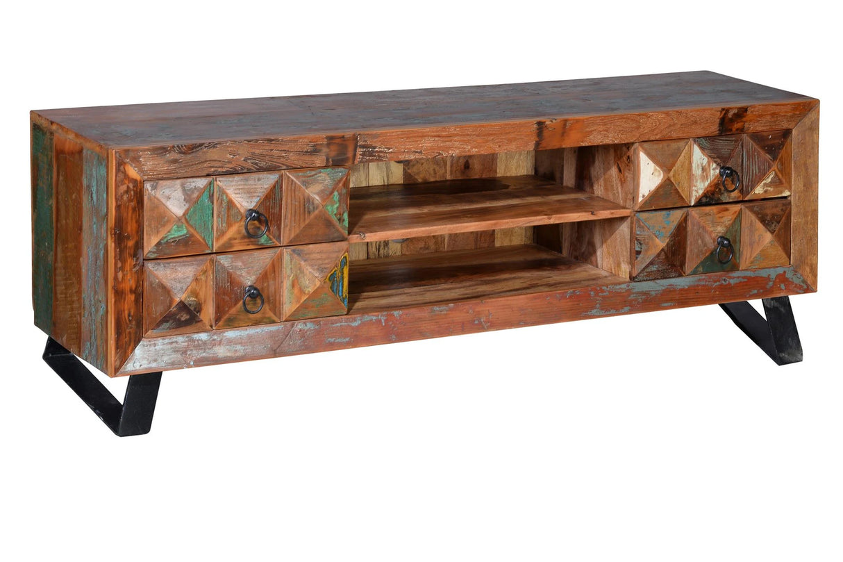 Giner and Colomer - Recycled Wood TV Stand With 4 Drawers