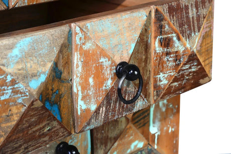 Giner and Colomer - 3-Drawer Table In Recycled Wood With Iron Feet