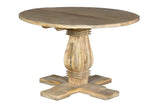 Giner and Colomer - Round Mango Wood Dining Table (Rustic Natural, 120 cm)