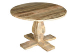 Giner and Colomer - Round Mango Wood Dining Table (Rustic Natural, 120 cm)