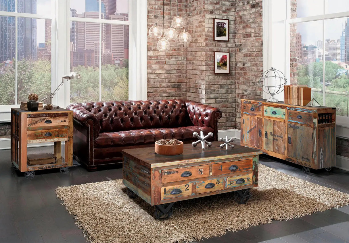 Giner and Colomer - Recycled Wood Sideboard (3 Drawers, 3 Doors & Shelves)