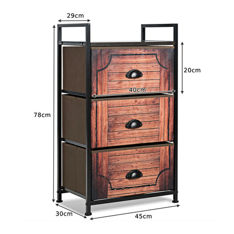 Industrial 3-Layers Fabric Dresser with Fabric Drawers and Steel Frame