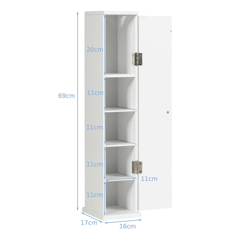 Bathroom Storage Cabinet with 3 Detachable Shelves for Bedroom/Living Room/Bathroom
