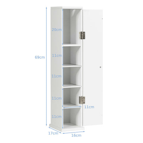Bathroom Storage Cabinet with 3 Detachable Shelves for Bedroom/Living Room/Bathroom