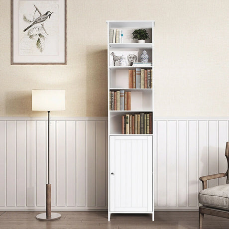 Bathroom Storage Cabinet with 5 Open Shelves for Home