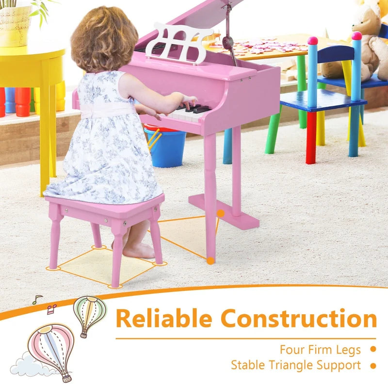 Musical Instrument 30-KeyMini Grand Piano with Bench