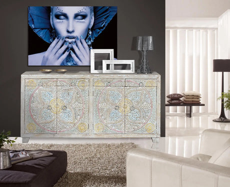 Giner and Colomer - 4-Drawer, 4-Door Mango Wood Sideboard With Handmade Details