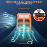 63L Commercial Dehumidifier with 24H Timer and Auto Defrost-Grey