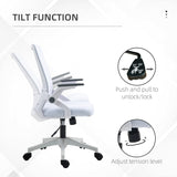 Vinsetto Office Chair, with Lumbar Support - White