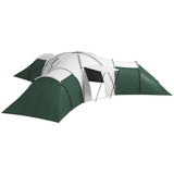 Outsunny 6-9 Man Tent with Bedrooms and Living Room, Accessories Included, Green