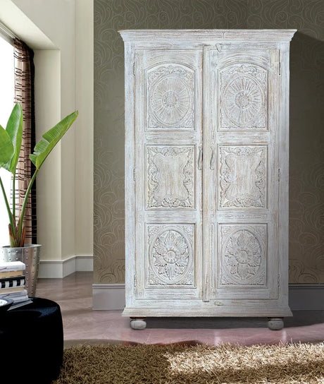 Giner and Colomer - Mango Wood Cabinet (2 Doors, 3 Shelves, Hanging Bar)