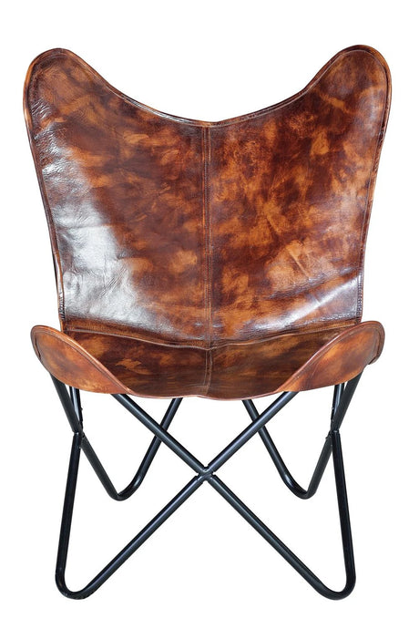 Giner and Colomer - Leather Butterfly Chair With Iron Frame (Removable)