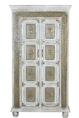 Giner and Colomer - Mango Wood Cabinet With Bronze Details & Interior Shelves