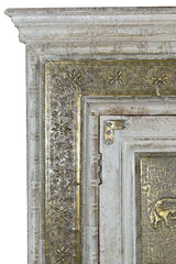 Giner and Colomer - Mango Wood Cabinet With Bronze Details & Interior Shelves