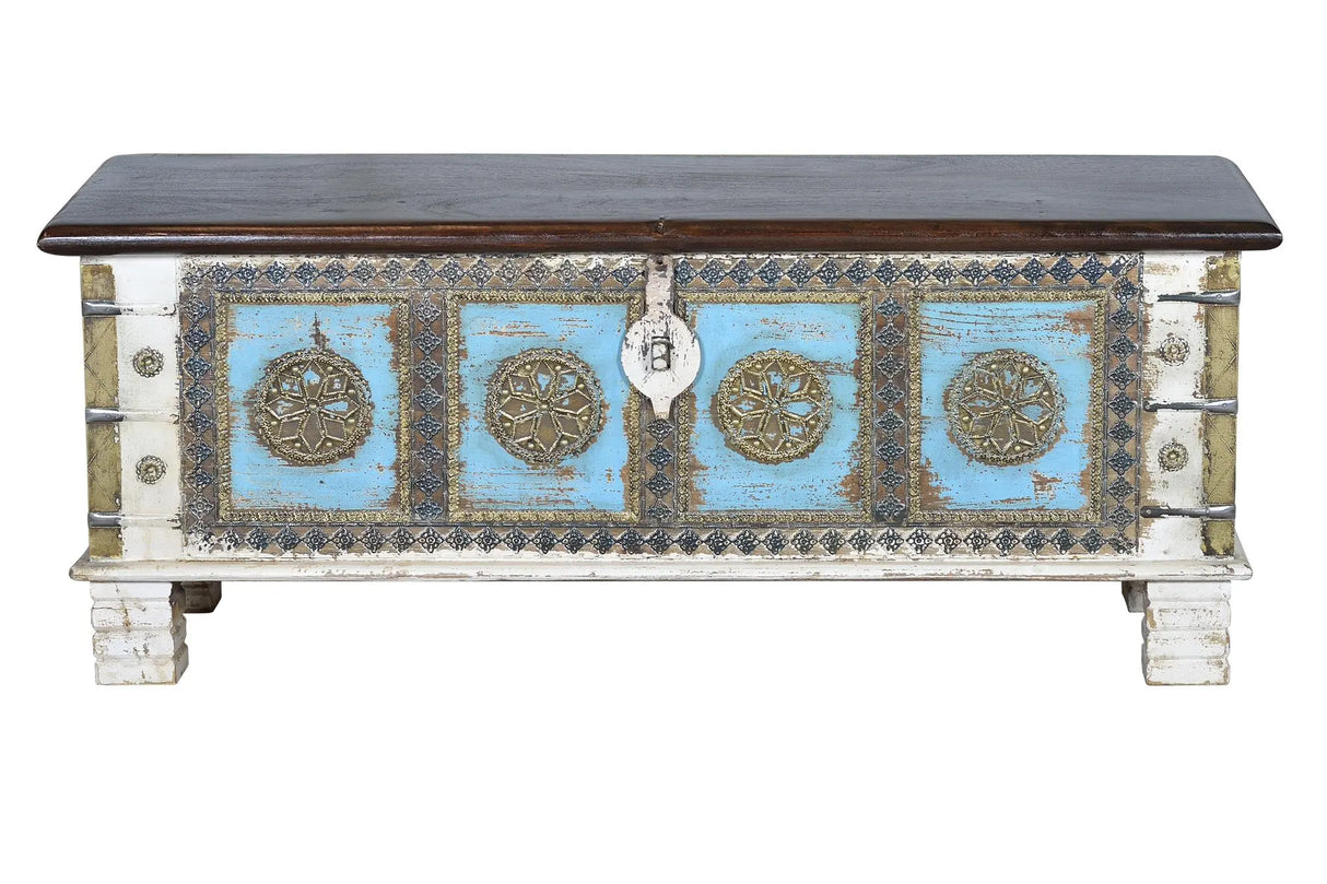 Giner and Colomer - Mango Wood Chest With Top Opening & Bronze Details