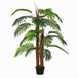 Outsunny 120cm/4FT Artificial Palm Tree Decorative Plant  w/ 19 Leaves Nursery Pot Fake Plastic Indoor Outdoor Greenery Home Office Décor