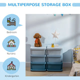 HOMCOM Kids Storage Unit, with Six Drawers - Blue