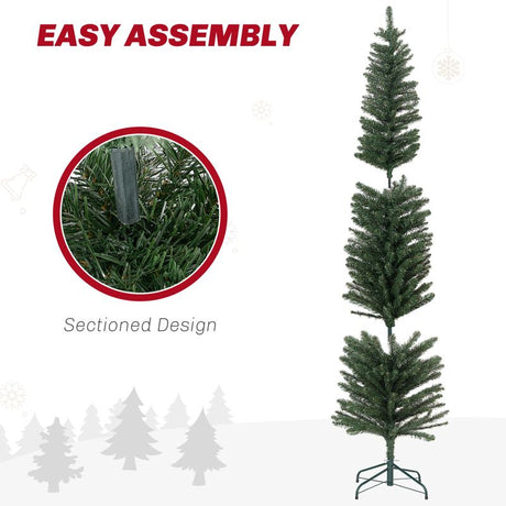 HOMCOM 7ft Artificial Bare Pencil Christmas Tree - Green