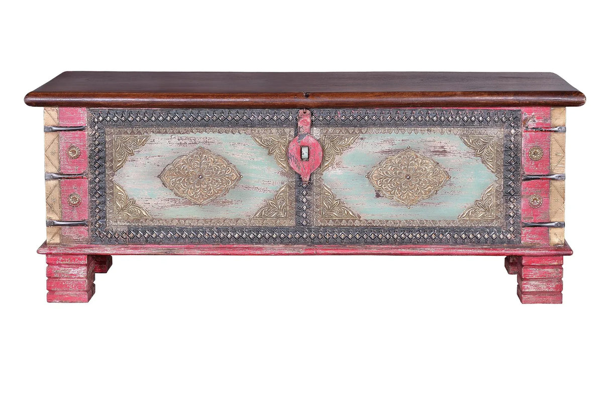 Giner and Colomer - Mango Wood Chest With Top Opening & Bronze Details
