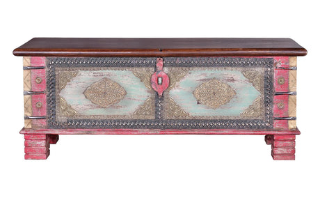 Giner and Colomer - Mango Wood Chest With Top Opening & Bronze Details