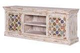 Giner and Colomer - 2-Door Mango Wood TV Stand (Ceramic & Bronze Doors)