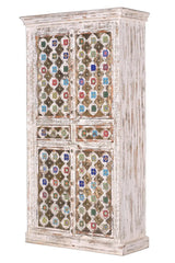 Giner and Colomer - 4-Door, 2-Drawer Mango Wood Cabinet (Ceramic & Bronze)