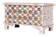 Giner and Colomer - Mango Wood Chest With Top Opening, Ceramic & Bronze Details