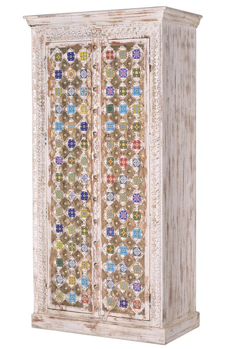 Giner and Colomer - Mango Wood Cabinet With Bronze & Ceramic Details
