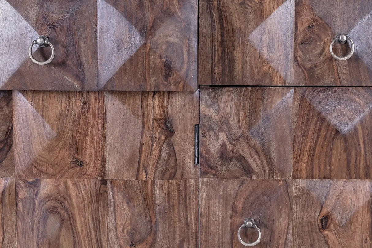 Giner and Colomer - Rosewood Sideboard With 3 Doors & 4 Drawers, Iron Feet