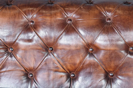Giner and Colomer - Brown Leather Chester Armchair (200 cm)