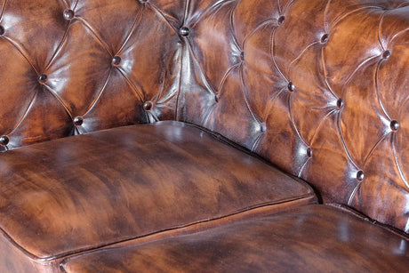 Giner and Colomer - Brown Leather Chester Armchair (200 cm)