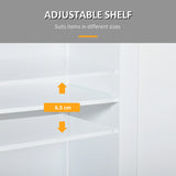 kleankin 75x60cm Freestanding Bathroom Storage Cabinet Unit w/ 2 Drawers Cupboard Adjustable Shelf Metal Handles Traditional Style White
