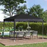 Outsunny 3 x 3M Garden Pop Up Gazebo Height Adjustable Marquee Party Tent Wedding Canopy with Carrying Bag, Black