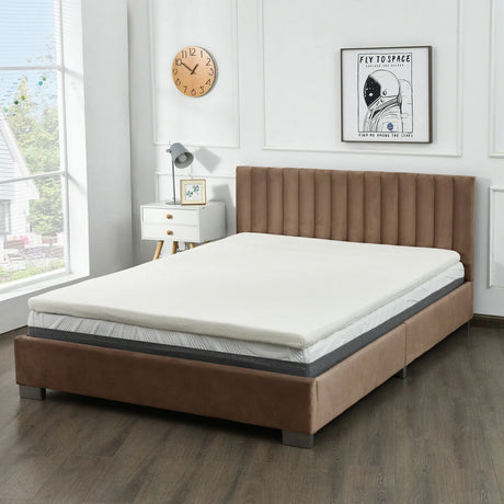 Memory Foam and Pressure Relief Mattress Topper with Washable Cover-Size 3