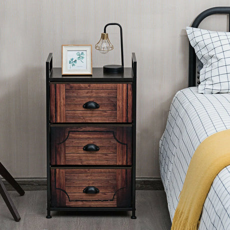 Industrial 3-Layers Fabric Dresser with Fabric Drawers and Steel Frame