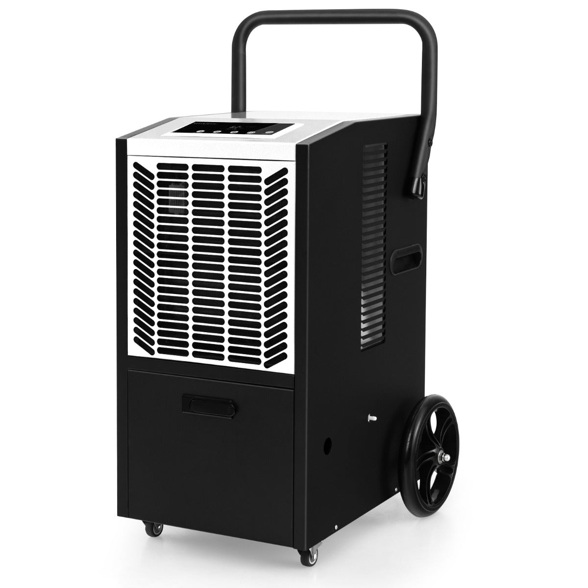 66 L/Day Commercial Dehumidifier with Pump and Drain Hose for Basement Warehouse Job Site-White