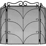 Heavy Large Black Ornate Fire Screen